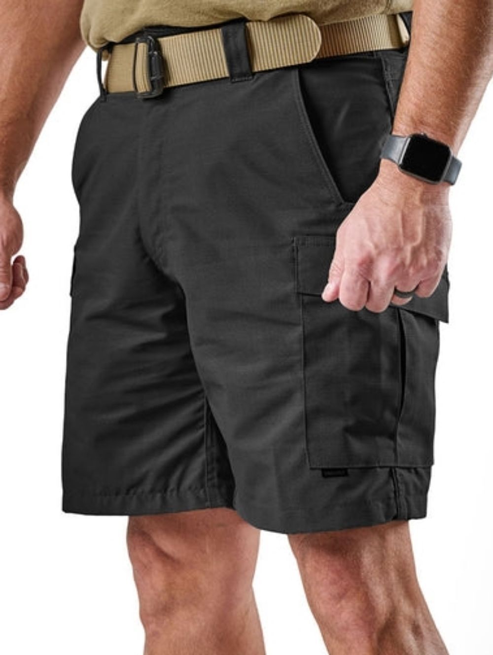 Tru Spec Mens Black 9 Inch Tactical ST Cargo Shorts Size 28